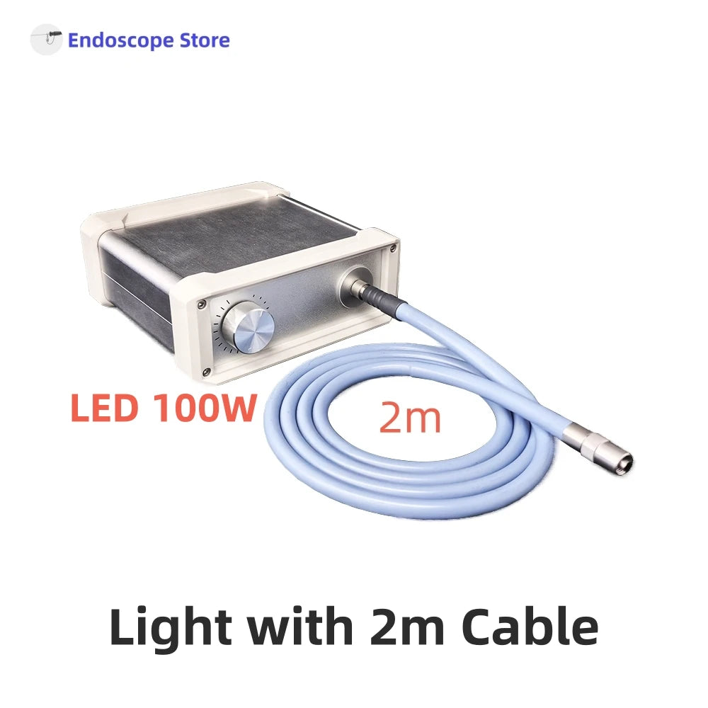 MINI Portable LED 50W 100W Endoscope Optics Microscope Laparoscopy Cystoscopy Light Source and Cable Pets Vet ENT Adjustable