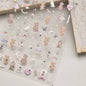 5D Pudding Jelly Dessert Fruit Cherry Pink Claw Print Bowknot Tie knot Love Heart Stars Nail Art Sticker Adhesive Manicure Decal