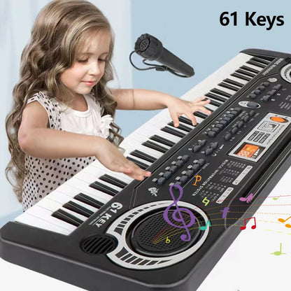 61-key Children's Electronic Piano Keyboard Portable Educational Toy Musical Instrument Organ With Mike Children's Beginner Gift