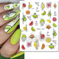 3d Nails Art Decals Spring Fruits Pink Full Tips Peony Magnolia Flowers Adhesive Sliders Stickers Decoration For Nails Manicure
