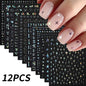 12pcs/set Cute Cartoon Dog/Cat Nail Art Stickers 3D Graffiti Black Cat Dog  Nail Decals 8*10cm Self-Adhesive Cartoon Nail Art Su