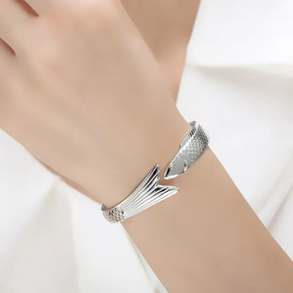 New Creative Fashion Personality Lucky Fortune Transfer Dragon Bracelets 925 Sterling Silver Jewelry Fish Bangles TYB110