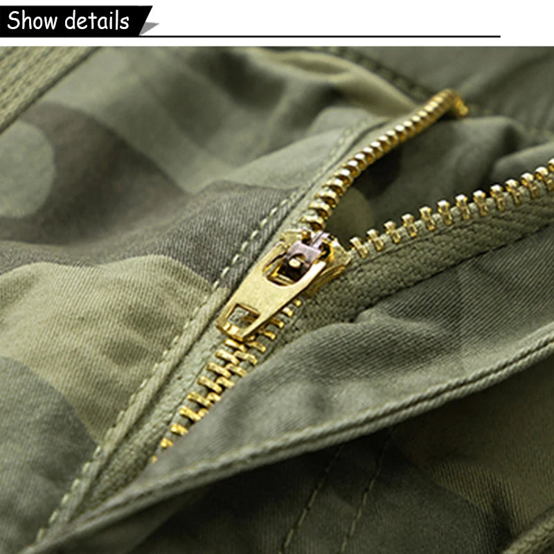 New Men Summer Outdoor Leisure Camouflage Comfortable Shorts Men Elastic Waist Loose Straight High-Quality Design Shorts Male