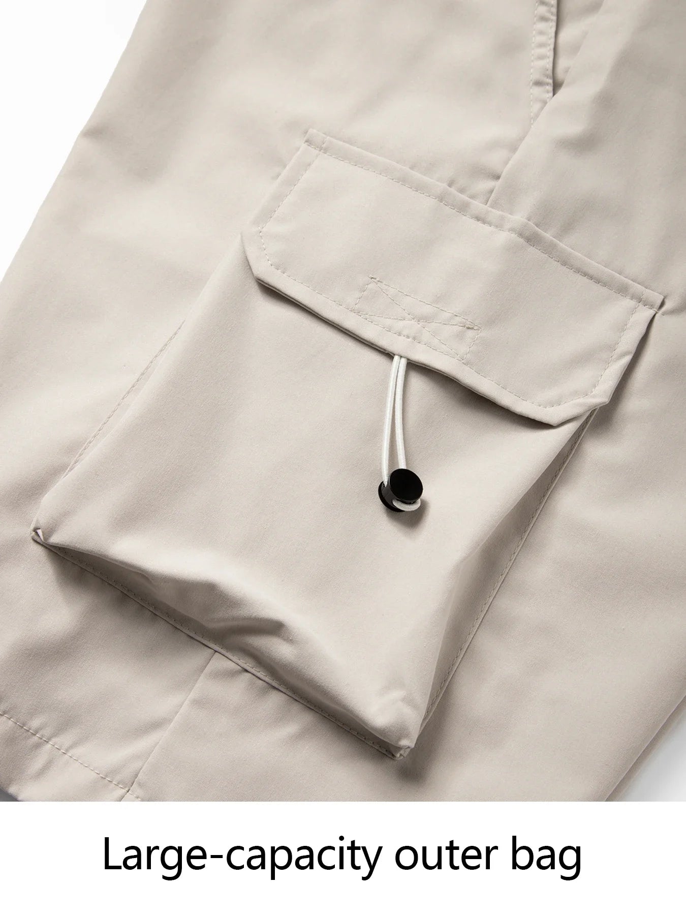 Men's Summer Cargo Shorts Multi-Pocket Drawstring Pants Casual Loose Fit Knee-Length Shorts for Outdoor & Streetwear