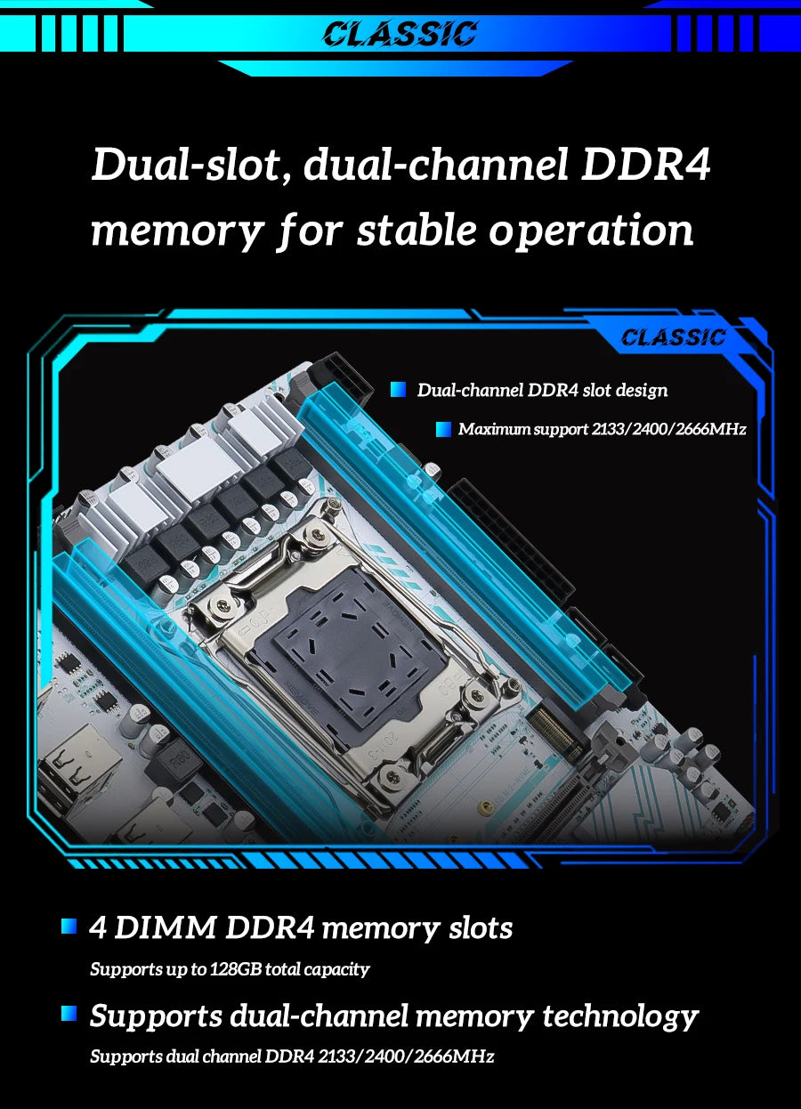 SOYO X99 Motherboard LGA 2011-3 Set Kit Xeon E5 2680 V4 CPU Processor 16G=1*16G DDR4 REG ECC RAM Memory M.2 NAME For Computer