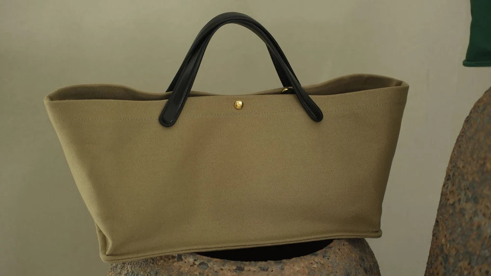 Women's Canvas Leather Totes Handbag Commuting Shoulder Crossbody Armpit Bag Leisure Versatile Casual Chic Stylish Clutch