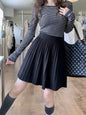 White Knitted Pleated Skirt Women Autumn Winter 2025 New High Waist Mini Skirt Lady's Fashion Korean Solid Women's Short Skirts