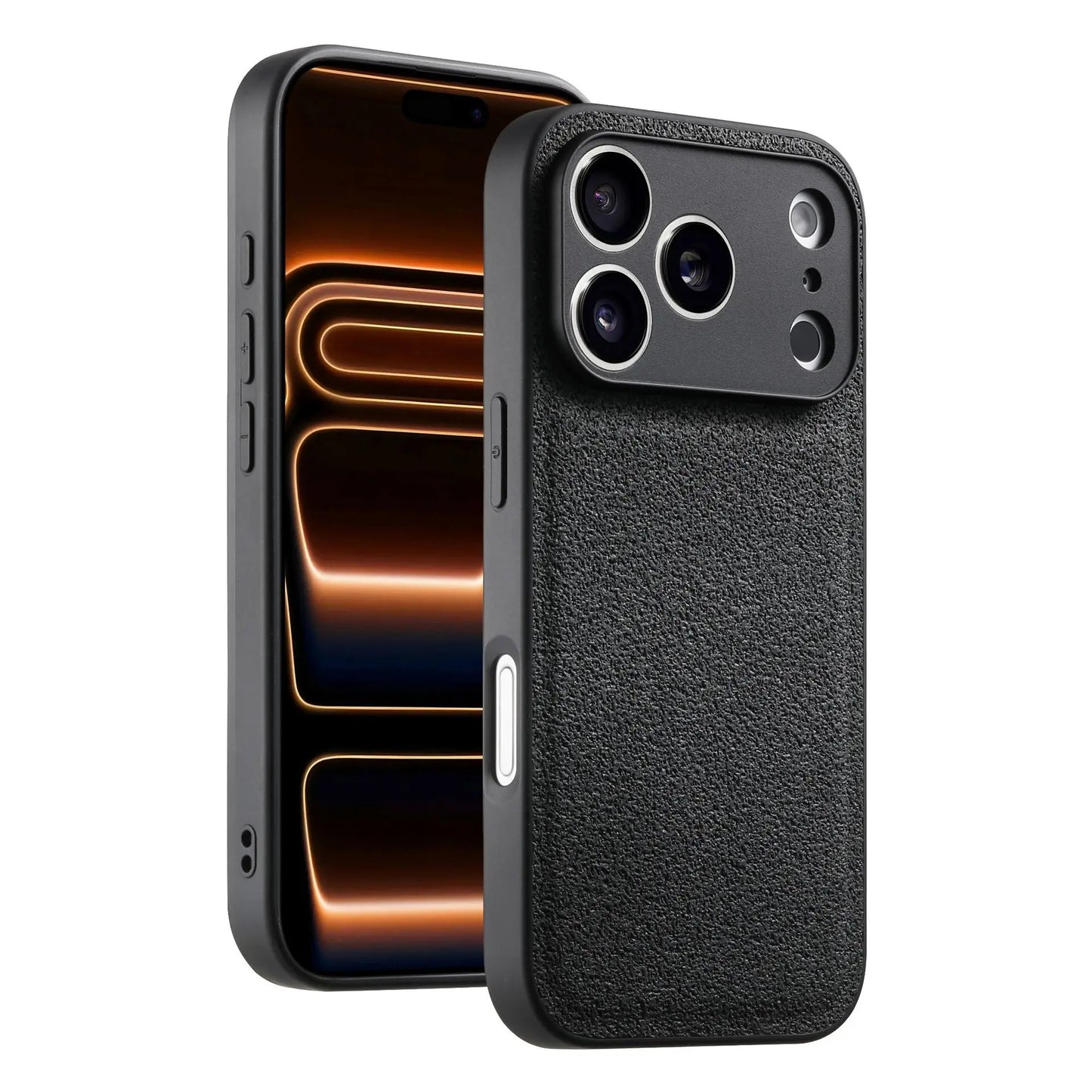 Business Moon Pit Texture Phone Case, Solid Color Full‑Coverage Shockproof Protective Cover for iPhone 17 Pro Max 16 15 14 13 12