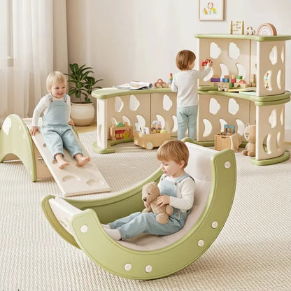 Foldable Kids Slide for Home Indoor Playground HDPE Plastic Foldable Multifunctional Slide for Toddlers School Garden