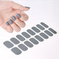 16Tips French Semi-Cured Gel Nail Wraps Sticker Pure Color Full Cover UV Gel Nail Polish Wraps Long-Lasting Nail Extension Decal