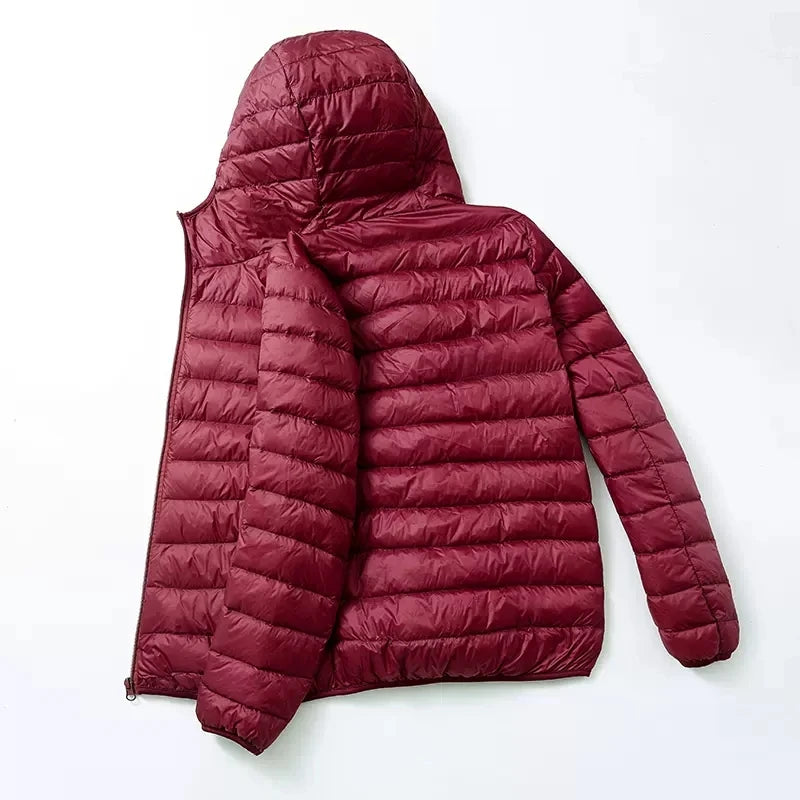 Men's All-Season Ultra Lightweight Packable Down Jacket Water and Wind-Resistant Breathable Coat Big Size Men Hoodies Jackets