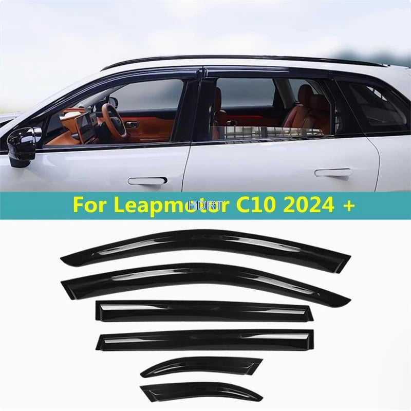 Car Style Side Window Wind Deflector Vent Visor Sun Rain Guard Shelter Weather Shield Cover Accessories For Leapmotor C10 2024 +