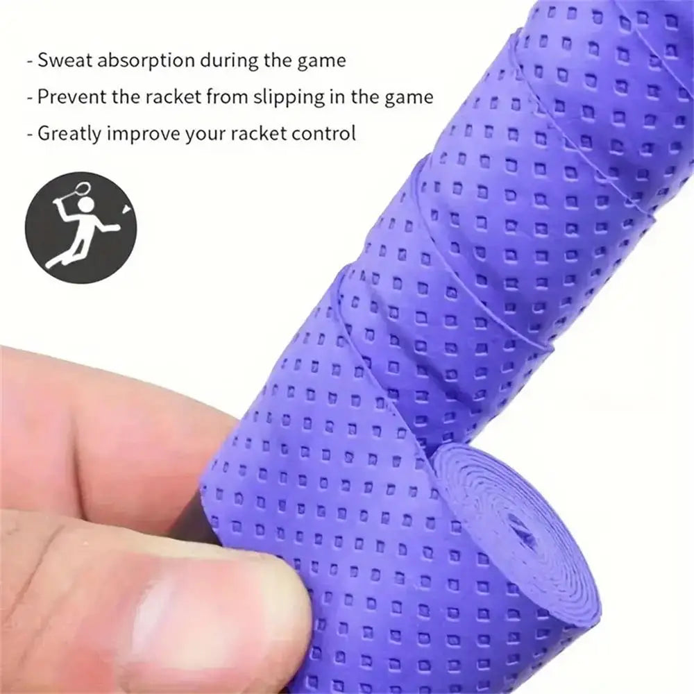 Tennis Racket Wrap Grip Rubber Pre-Cut Non-Slip, Sweat-Absorbing Hand Tape Badminton Pickleball Comfortable Cushion Grip