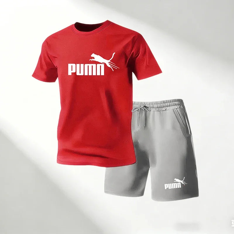Hot Sale 2026 Men's T-Shirts Sets O-Neck Short Sleeve+Sports Shorts Quick Dry Casual Street Fashion Home Outdoor Running 2 Piece