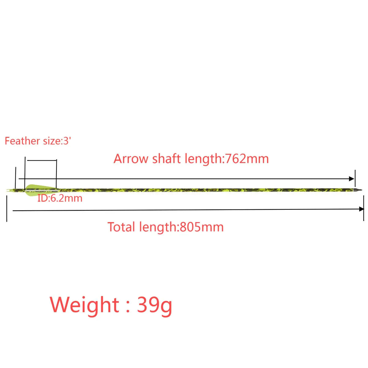 Toparchery 31.5Inch Mixed Carbon Arrows ID 6.2mm Plastic Feather Outdoor Target Hunting and Shooting