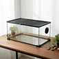 Stackable Reptile Terrarium Glass Cage Secure Mesh Lid with Heat Lamp Holder for Small Pets Display
