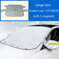All-Weather Magnetic Windscreen Cover - Waterproof Snow/Frost/Ice Protector & Sun Shade, 5 Magnets + Door Flaps, Universal Fit