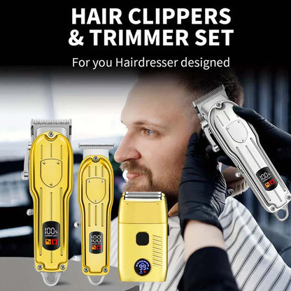 Hair Clippers Electric Razor Shavers for Men USB Rechargeable Clippers and Trimmer Beard Trimmer Barber Kit Professional Clipper