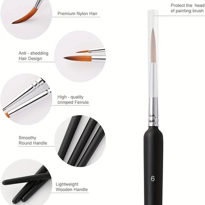 10/11pcs Miniature Paint Brushes, Detail Tip Paint Brushes Set With Ergonomic Handle - Suitable For Acrylic Painting, Oil, Wat