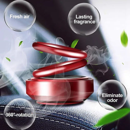 Solar Auto Aromatherapy Rotating Car Air Fresheners Car Decorations Aroma Double Ring Vehicle Diffuser Car Accessories Interior