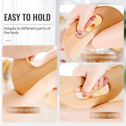 Wooden Gua Sha Tool Manual Massage Scraper for Anti Cellulite Slimming Guasha Massage Board Body Gua Sha Paddle Therapy Tool