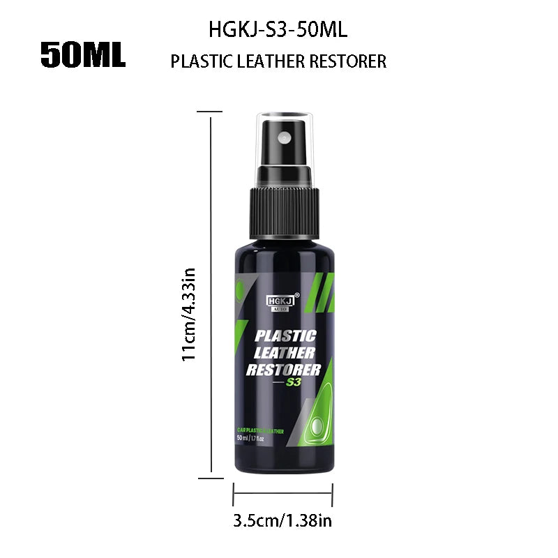 Car Plastic Leather Restorer Spray Polish Cleaner Coating Agent  Back To Black More Gloss Car Cleaning Products S3