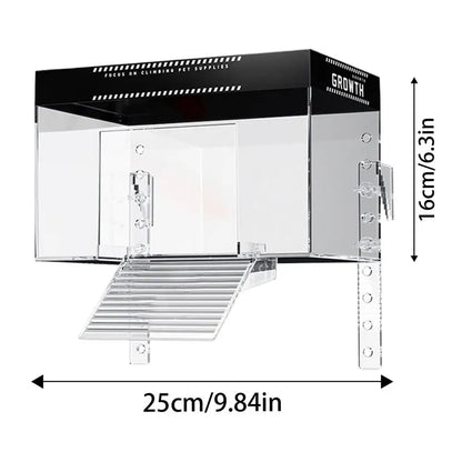 Over Tank Turtle Basking Land Pet Turtle Tank Basking Dock with Lid Reptile Resting Land Aquatic Turtle Basking Platform