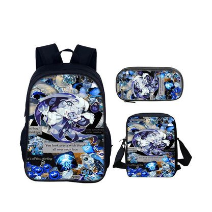 Cartoon Popular Shadow Milk Plush 3D Print 3pcs/Set pupil School Bags Laptop Daypack Backpack Inclined shoulder bag Pencil Case
