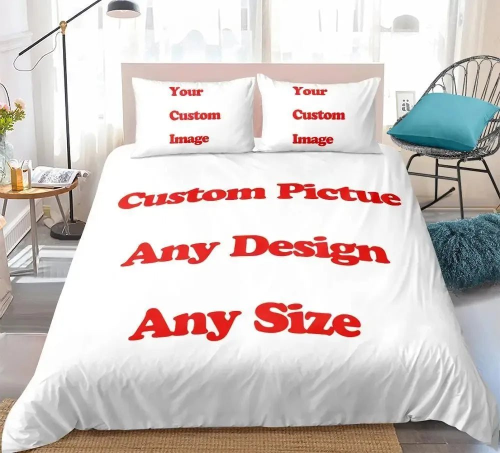 Custom Photo Duvet Cover Set 3D Printed Bedding Set Upload Your Photo Logo Soft Single Double Size 2-3pc No Sheet For Home Decor
