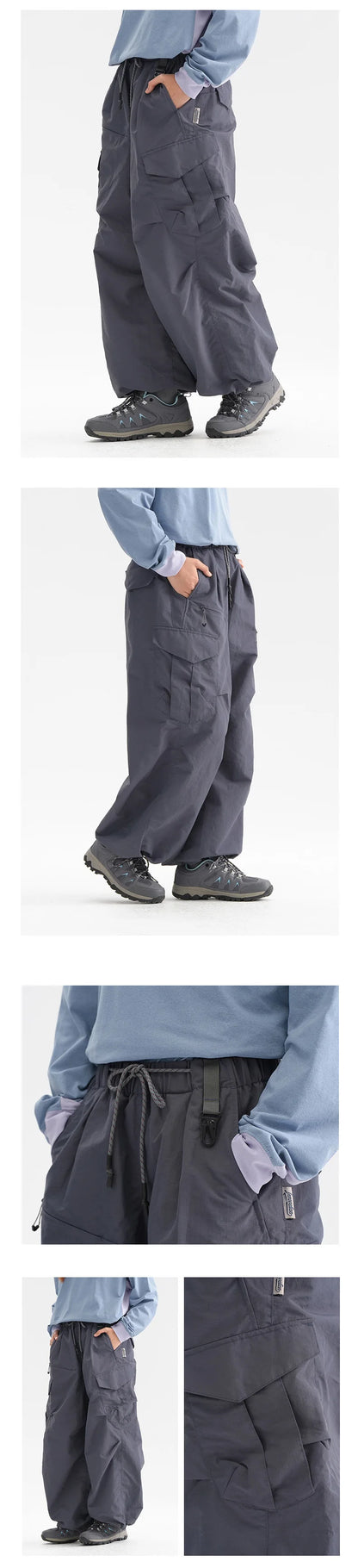 Ultra Loose Lightweight Outdoor Functional Pants Men Women Waterproof Quick Dry Techwear Wide Leg Cargo Pant Track Trouser