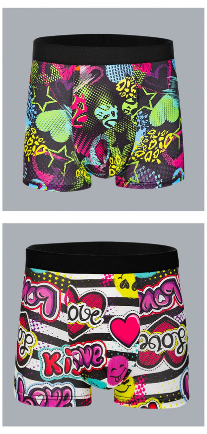 5-Pack Fashionable Men's Boxer Shorts, Comfortable, Soft, Fashionable, Printed, Casual and Versatile Men's Underwear