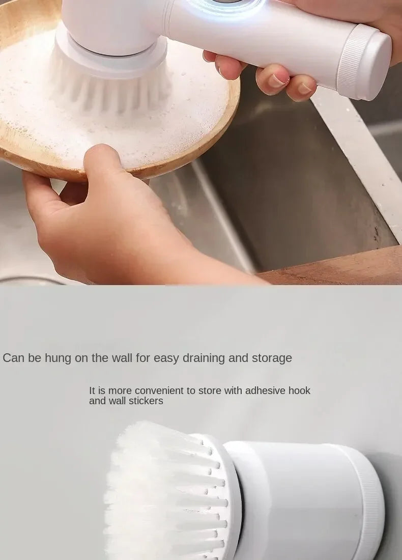Wireless Electric Spin Scrubber Power Cleaning Brush For Kitchen Bathroom Car Tiles Multi Function Portable Scrub Tool