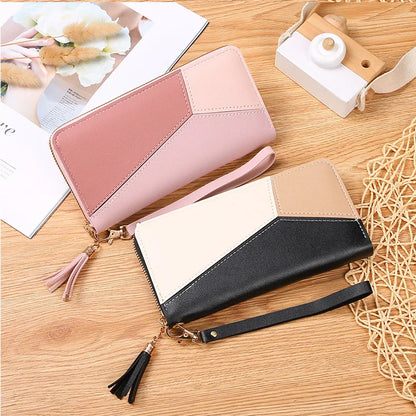 Fashion Zipper Wallets Womens Long Purses Handbags Coin Purse Cards Holder PU Leather Billfold Wallet