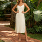 Casual Muslin 100% Cotton Gauze Dresse Summer Women's Loose Sleeveless Backless Streetwear Female Chic Dress Vestidos Long Robe