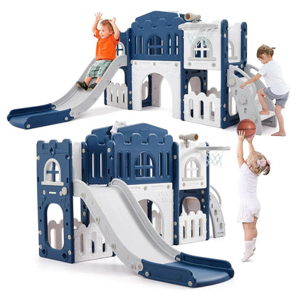 Children's Slide Outdoor Indoor Domestic Baby Sports 8 in 1 Slide Playset Family Multifunction Amusement Park Toys