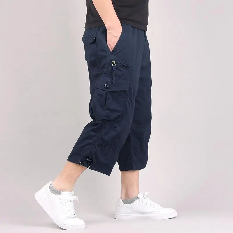MRMT 2026 Brand Mens Capri Pants with Multiple Pockets Cargo Pants Casual Middle-aged Men Shorts Pant for Male Man Cropped Pants