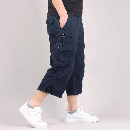 MRMT 2026 Brand Mens Capri Pants with Multiple Pockets Cargo Pants Casual Middle-aged Men Shorts Pant for Male Man Cropped Pants