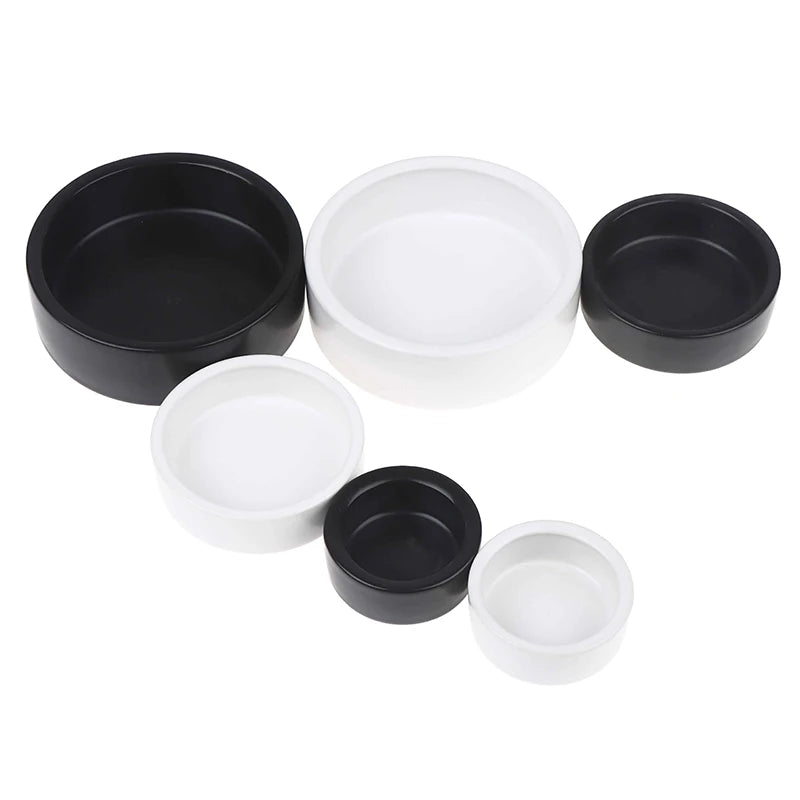 Reptile Food Ceramic Bowl Anti-Escape Ceramic Feeder Dish Reptile Water Bowl Ceramic Feed Bowl For Hermit Crab Gecko Chameleon