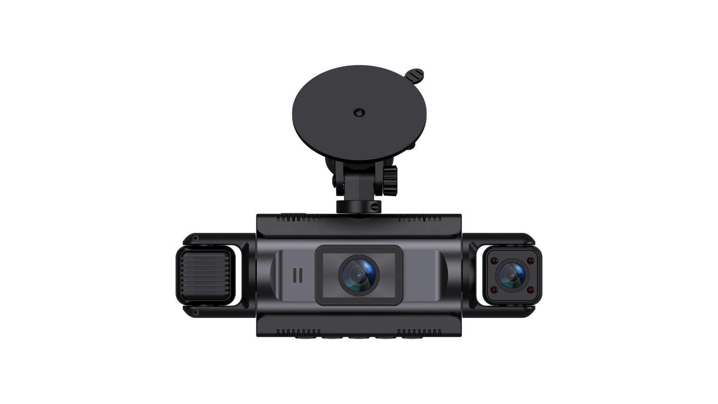 Car Dash Cam 4 Channel Black Box WiFi Driving Camera FHD 1080P Front Left Right Rear Night Vision Loop Recording Add Hardwire