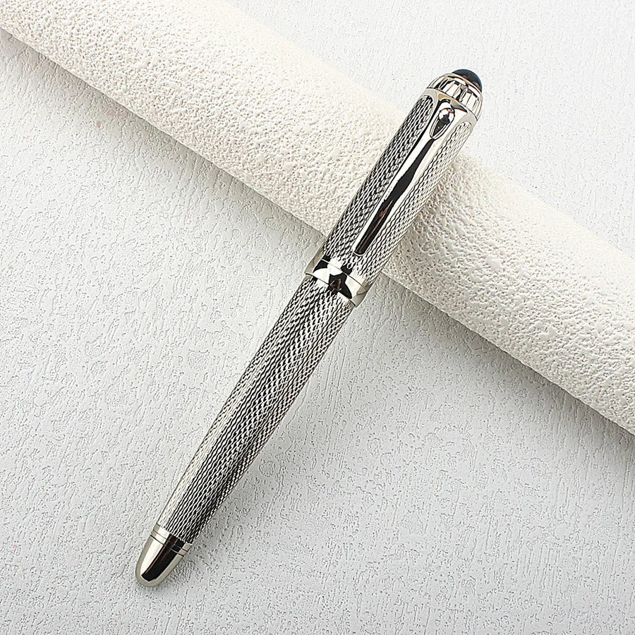 Luxury Big Barrel Rollerball Pen with Silver Clip Smooth Writing for Business Gift (Blue Ink) PK Jinhao 159