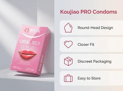 Oral PRO MultiPurpose Condoms No Reservoir Ultra Thin Front Internal Dotted Natural Latex 10pcs-50pcs Men ExtraSensation Beilile