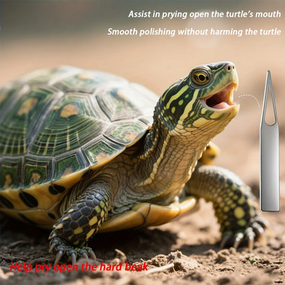 Turtle & Reptile Opener Tool with Ergonomic Handle & Sharp Tip - Safe Non-Damaging Shell Opening for Feeding,Medication,Cleaning