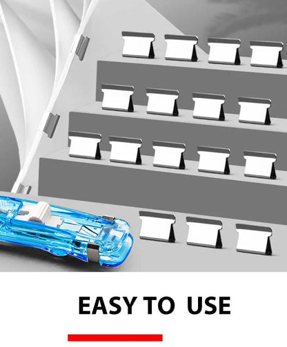Mini Traceless Reusable Hand Clamp Push Stapler Paper Book File Office School Student Binder Binding Tools Supplies Accessories