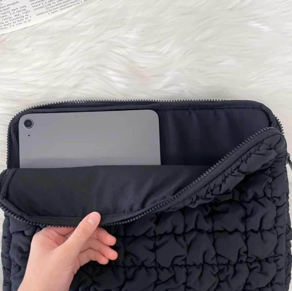 Puffy Laptop Bag Sleeve 11/13/14/15/15.6 Inch Quilted Case Laptop Cover For MacBook Air Pro/iPad/Lenovo/Hp Puffer Notebook pouch