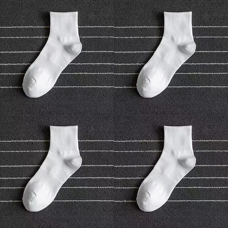 10/20 Pairs Neutral Solid Color Round Neck Socks Spring Summer Sweat Absorbing Breathable Soft Comfortable Couple Sports Socks