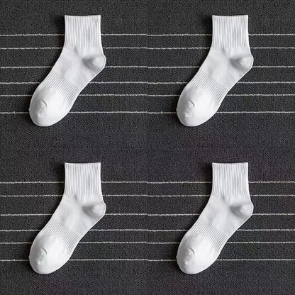 10/20 Pairs Neutral Solid Color Round Neck Socks Spring Summer Sweat Absorbing Breathable Soft Comfortable Couple Sports Socks