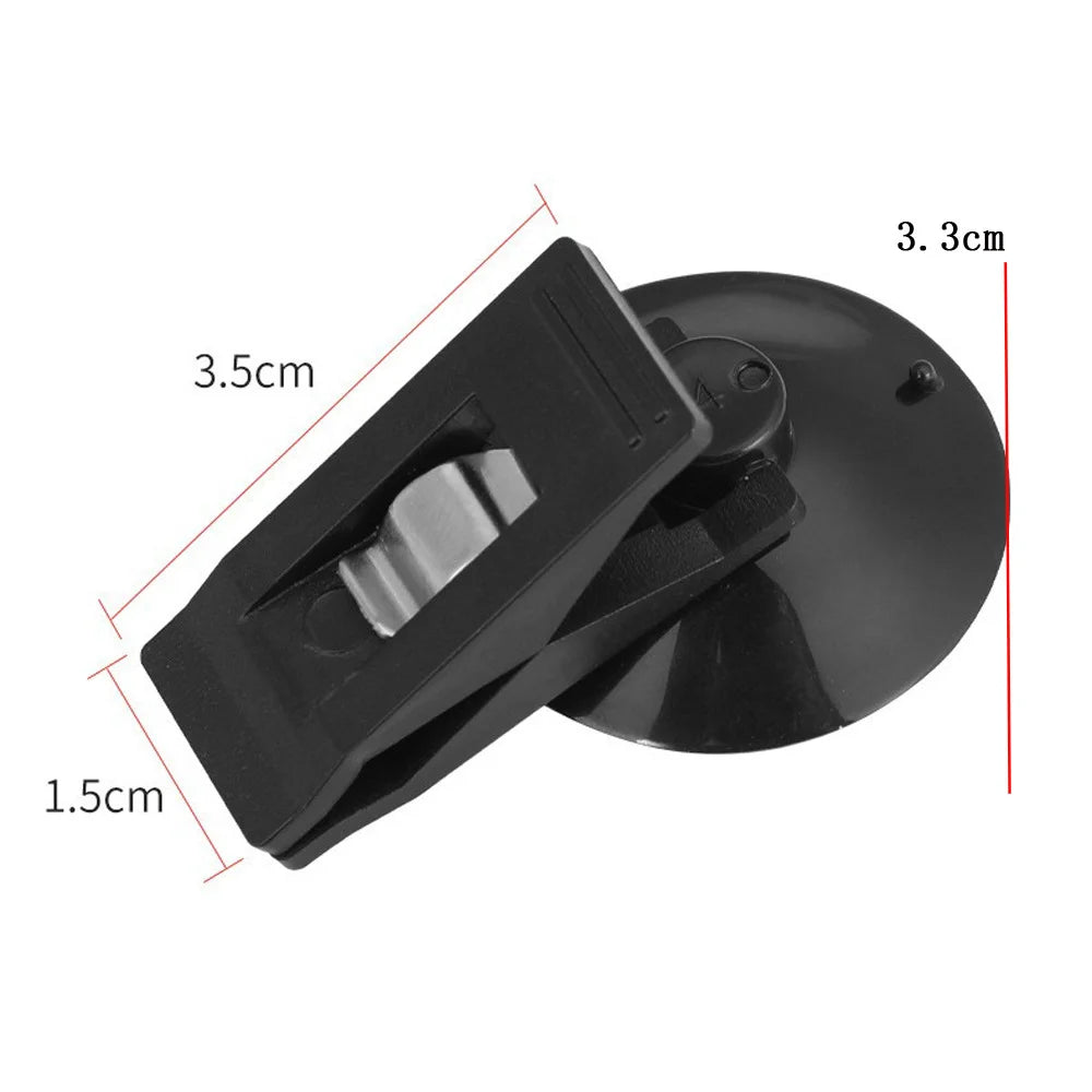 1PCS Car Interior Window Clip Mount Black Suction Cap Clip Plastic Sucker Removable Holder For Sunshade Curtain Towel Ticket