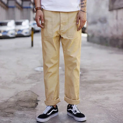 SauceZhan OG107 Utility Fatigue Pants Military PANTS Classic Cargo  Olive  Men's Baker Pants Satin Cotton Straight Fit