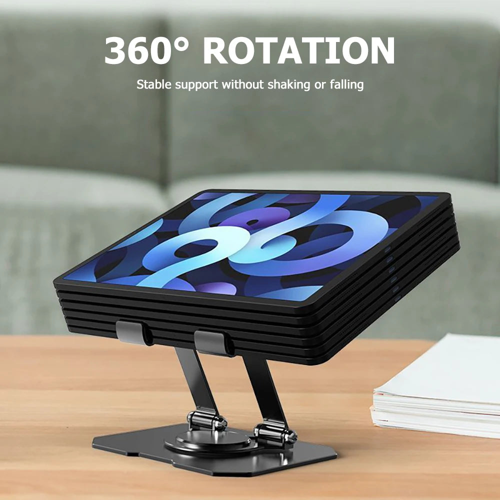 360° Rotatable Tablet Stand Adjustable Foldable Desktop Stand Holder Compatible For 4.7-12 Inch Ipad Pro/Air/Min Laptop Tablet
