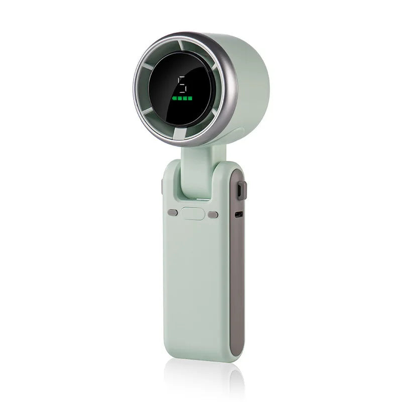 Portable Handheld Turbo Fan, 5 Gear Wind, USB-C Rechargeable Fan, Up to 10 Working Hours, 3 IN 1 Hand Fans with Air Turbo Tech